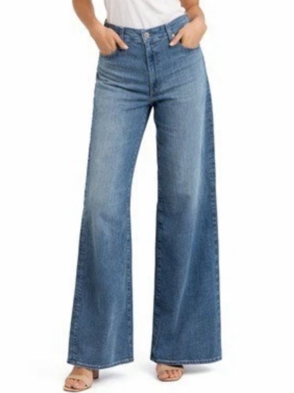 AG Adriano Goldschmied Kora High Waist Wide Leg Jeans 100% Cotton Size 29